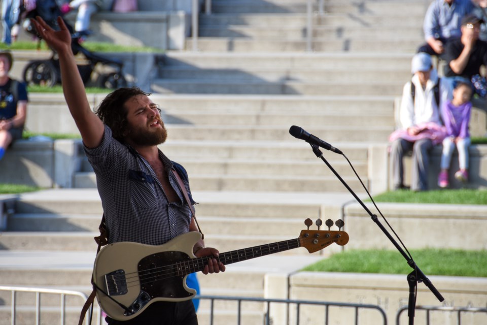 Bassist Eli Abrams near the end the Terra Lightfoot set that delivered on a mix of gritty rock and blues.