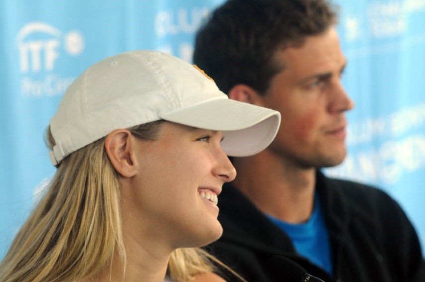 Genie Bouchard and Vasek Pospisil take questions on media day at the VanOpen. photo Mike Wakefield, North Shore News