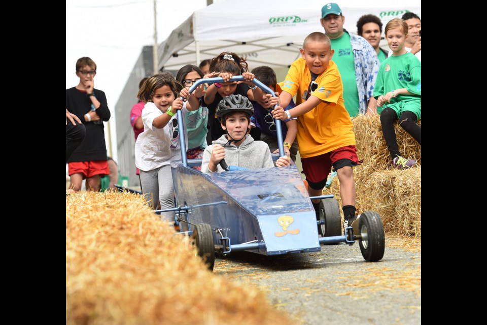 The 6th annual Ray-Cam Soapbox Derby took off Friday. The annual event supports and celebrates the efforts of the NASKARZ program for at-risk youth and is held behind the Ray-Cam Cooperative Community Centre on East Hastings. Photo Dan Toulgoet