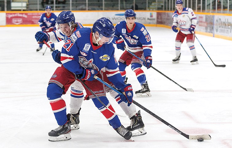 Team Blue took on Team White on Sunday morning at Rolling Mix Concrete Arena during the final game of the Prince George Spruce Kings training camp. Team Blue was victorious, defeating Team White by a score of 5-1. Citizen Photo by James Doyle