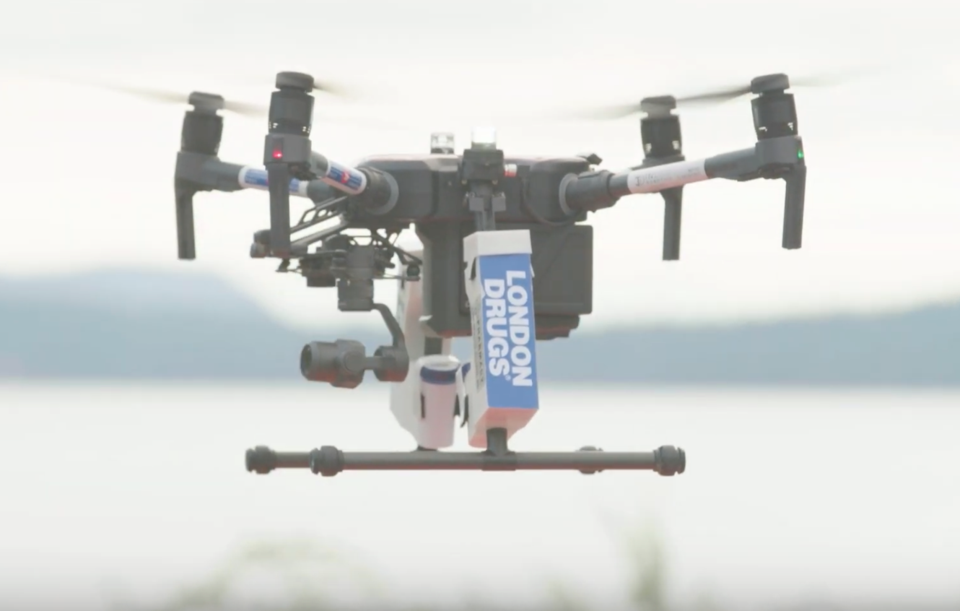 The over water trial was a collaboration between Canada Post, London Drugs and Indro Robotics