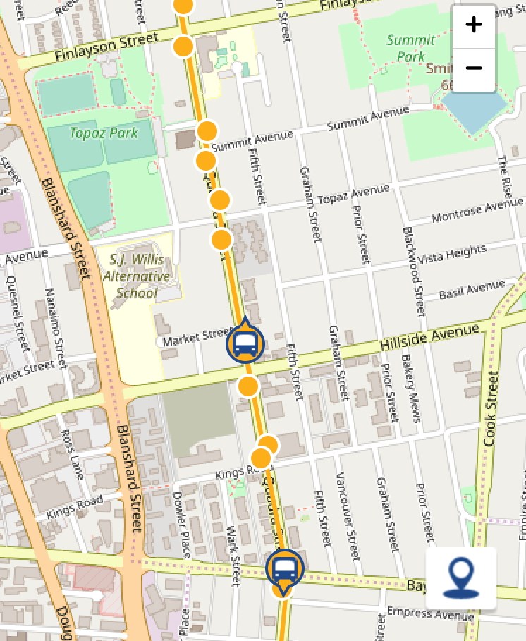 screenshot NextRide bus app