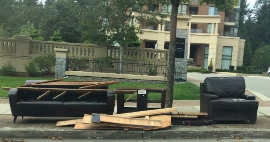 Furniture found dumped in South Burnaby on Aug. 24. Aaron Best photo