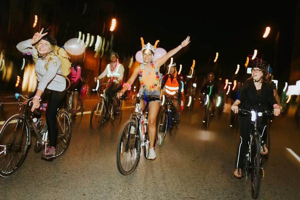 Bike the Night rolls across Vancouver Sept. 7. Photo courtesy of MEC