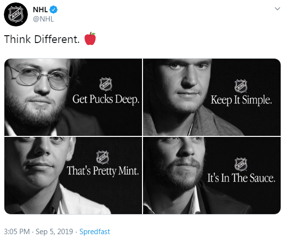 NHL Apple Think Different Tweet