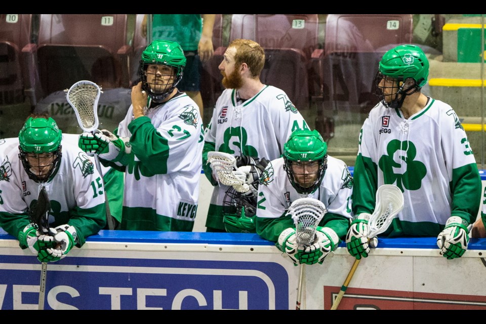 Victoria Shamrocks after their Mann Cup loss to the Peterborough Lakers, at The Q Centre in Colwood on Wednesday night. Sept. 11, 2019