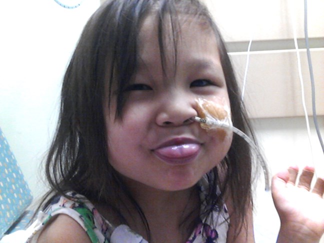Sofia being playful at BC Children's Hospital, where she spent about seven months in 2018. BC Children's Hospital photo