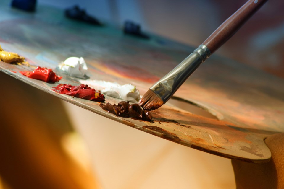 artist palette, painting, stock photo