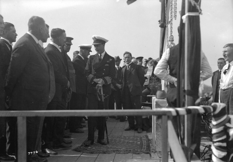 H.R.H. Prince of Wales addressing a crowd at Shaughnessy School in 1919. Photo CVA 99-833