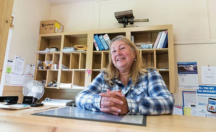 The Longworth post mistress Robin Wills. The town with a population of 21 gathers at the post office three times a week.