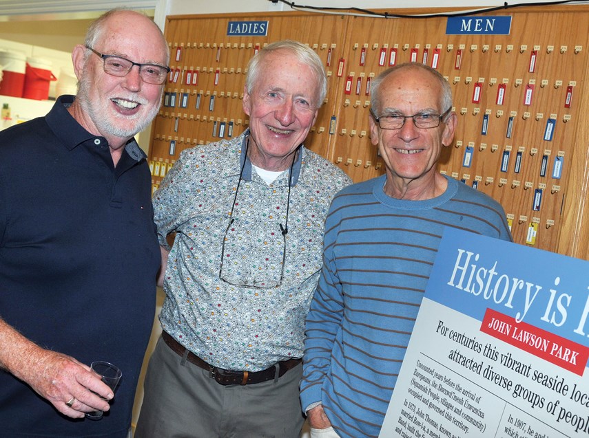 West Vancouver Historical Society president Rod Day flanked by members Dave Barker and John Moir.