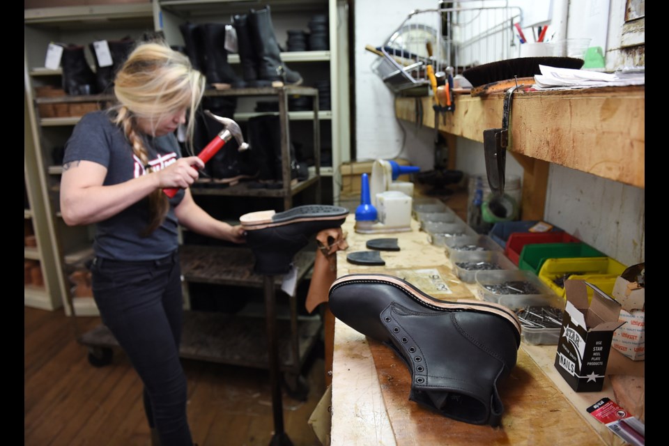 Inside Dayton Boots Factory on East Hastings Street. Photo Dan Toulgoet