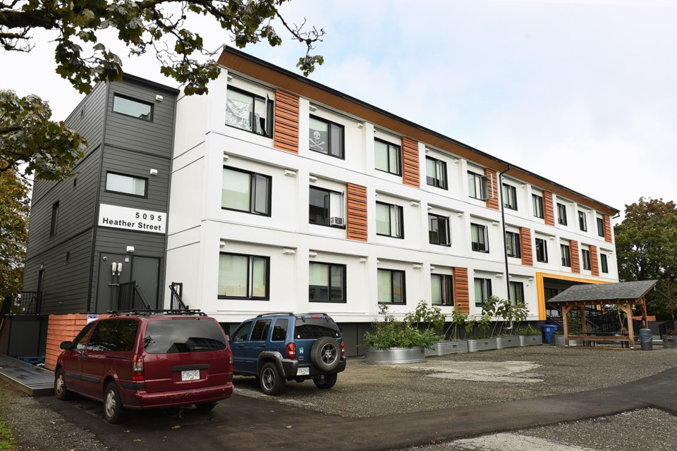 The New Beginnings temporary modular housing complex on Heather Street generated the most police calls of 10 similar sites in Vancouver. Most were for missing person reports. Photo Dan Toulgoet