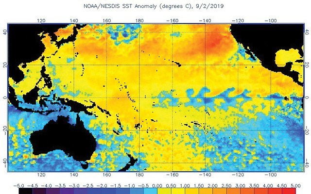 marine heatwave map