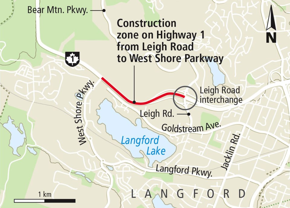 map Langford highway construction