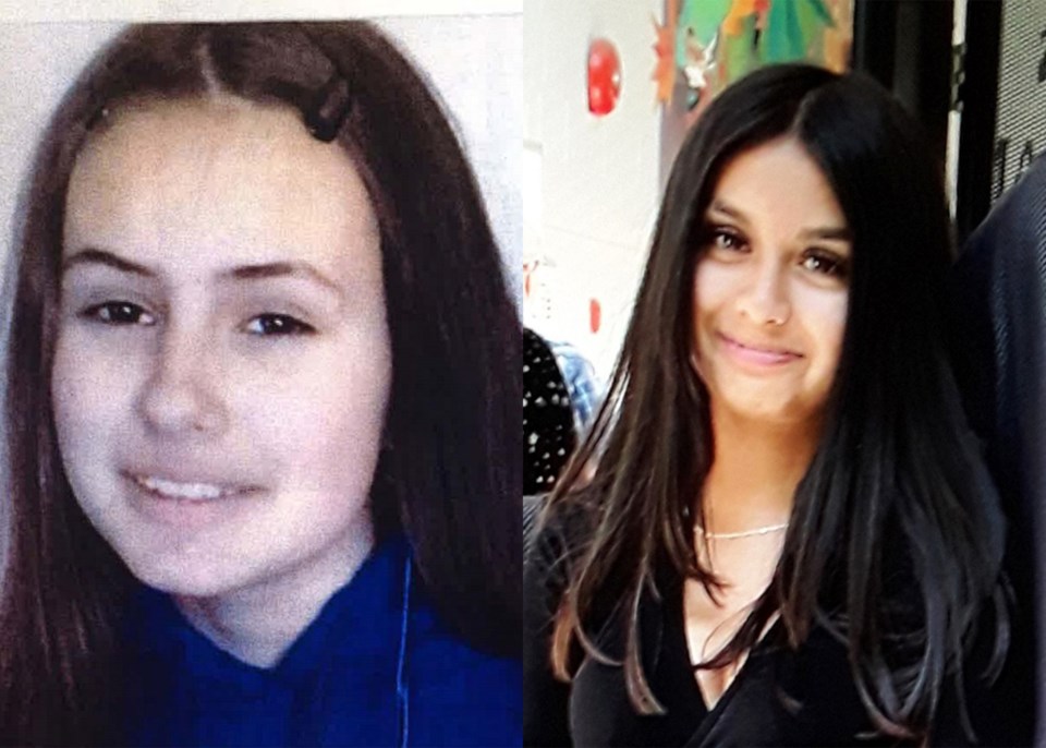 RCMP announced the two missing girls were located Thursday evening