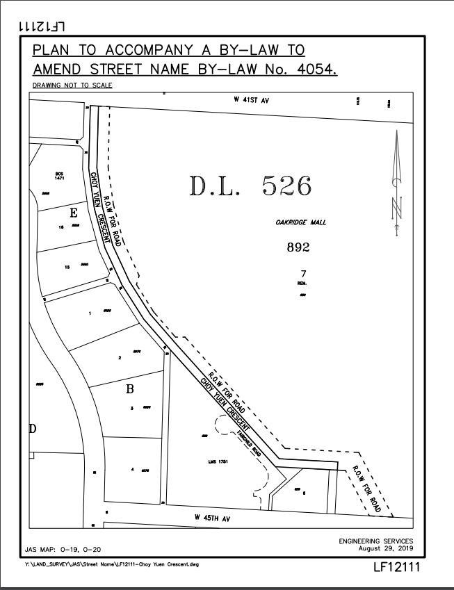 Location of new street.