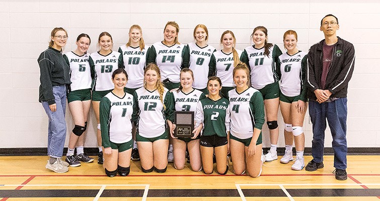 The PGSS Polars defeated the College Heights Cougars 25-17 and 25-19 in the final game of the Kelly Road Secondary Senior Girls Volleyball Tournament on Saturday evening at Kelly Road gymnasium. Citizen Photo by James Doyle