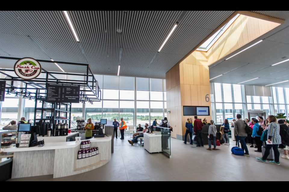 The expanded lower departure lounge at Victoria International Airport. September 2019.