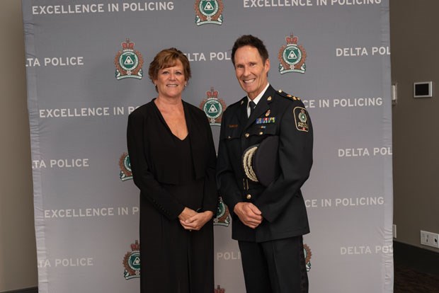 Volunteer of the Year Dianne Taylor & Chief Dubord.
