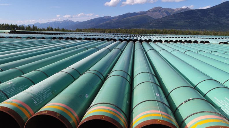 trans mountain pipe field