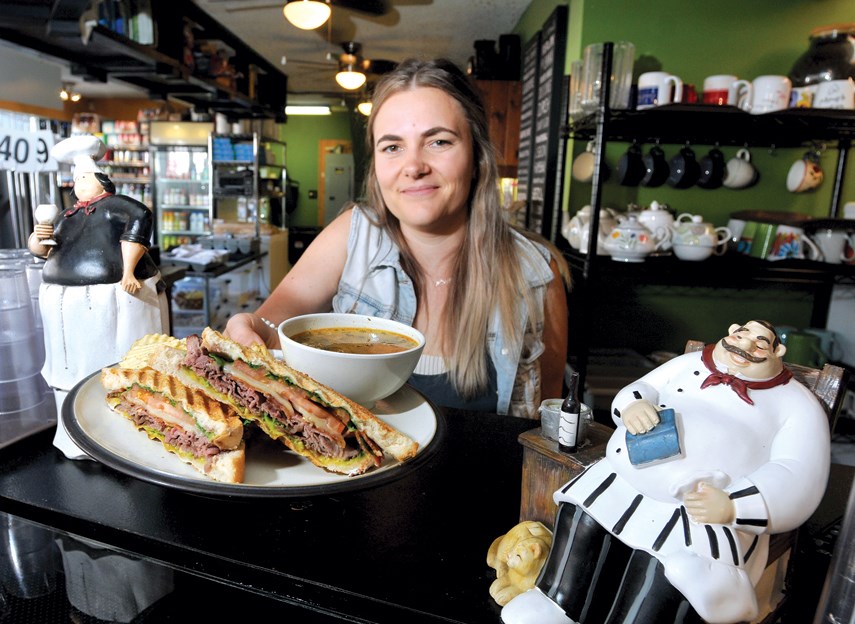Daisy Sandwiches’ Betka Taborska brings out a soup and sandwich special at the café.