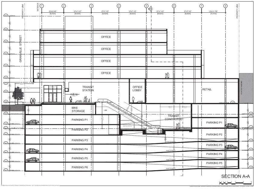 A section of the proposed building, which is included in PCI's development permit application.