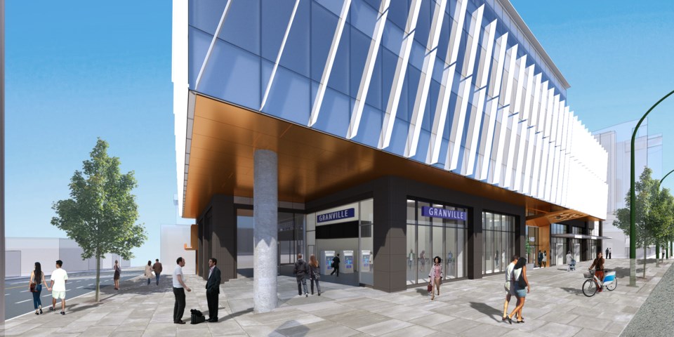Overall transit entrance. Rendering courtesy of PCI Developments