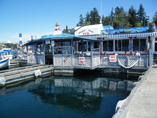 There’s plenty of parking for your kayak at the Dingy Dock Pub. Photo contributed