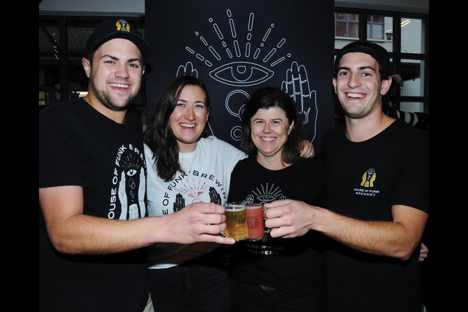 House of Funk head brewer Sean Kellock, band manager Madelaine Dawson, server Lisa Thomson and assistant brewer Casey Foster.