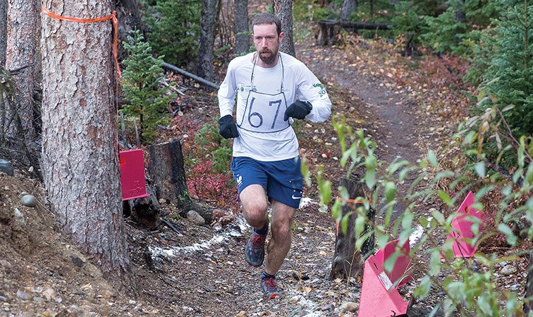Rob Vogt nears the finish line at Otway Nordic Centre on Saturday morning during the inaugural Otway Turkey Trot 5k. Citizen Photo by James Doyle