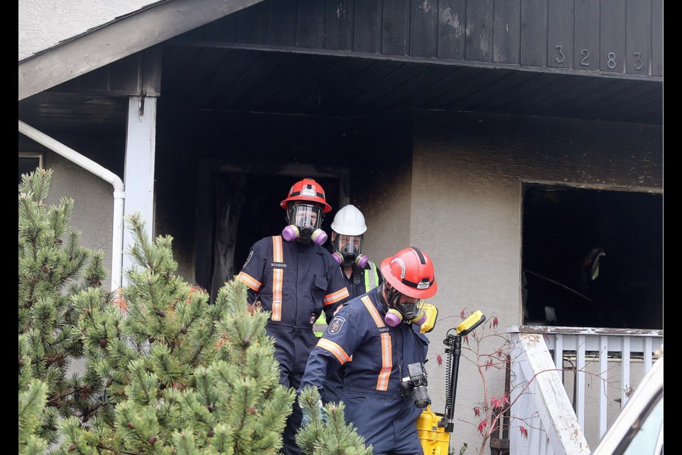 Firefighters and investigators are at teh scene of a house fire on Linwood Avenue at Inverness Avenue today.