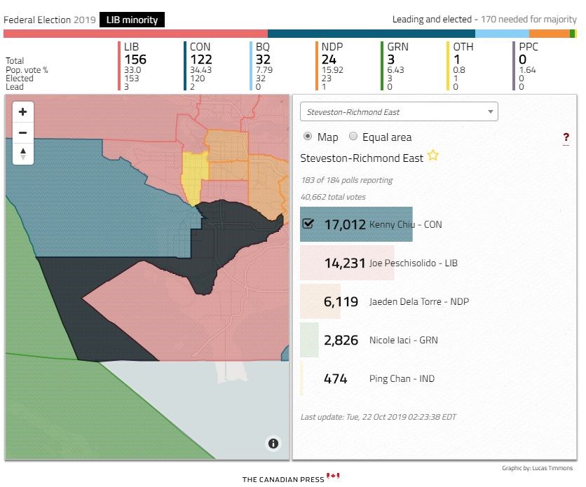 steveston results map