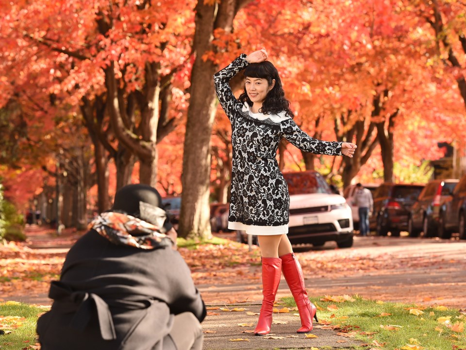 STRIKE A POSE: The vibrant fall colours along Cambridge Street in the East Vancouver neighbourhood o