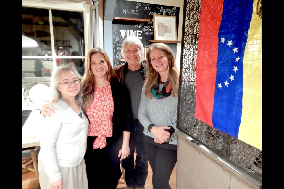 Experience Venezuela participants Rosalind Wee, Catriona Day, Leo’s husband Gilbert Leo and Elisabeth Leo (from left to right) were at the event last week. Photo submitted