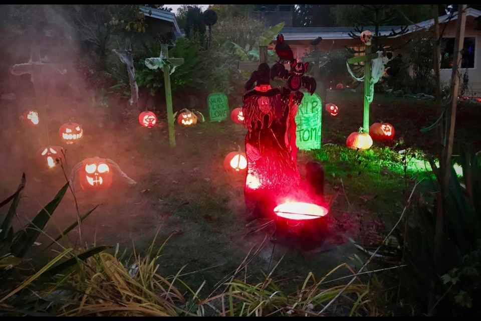 Peter Rogal is transforming his Bayview Drive home in Tsawwassen with 150 carved and lit pumpkins, animatronic figures such as witches, spiders and Jack Skellington