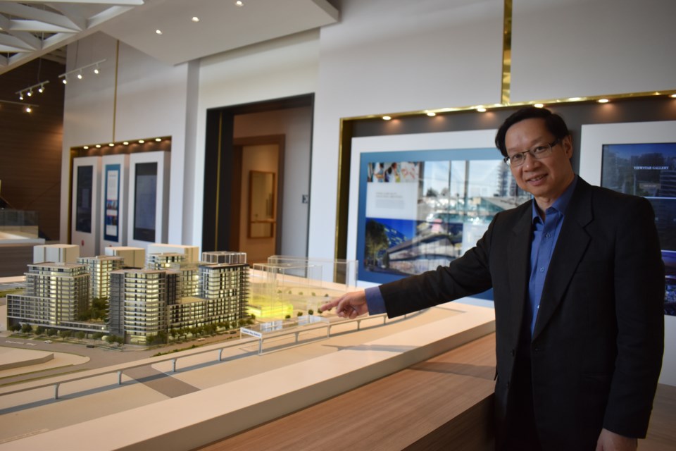 Frank Huang, vice-president of Yuanheng Holdings, said as the new Sky train station arrives in the neighbourhood in the near future, which will improve the transportation in that area. Nono Shen photo