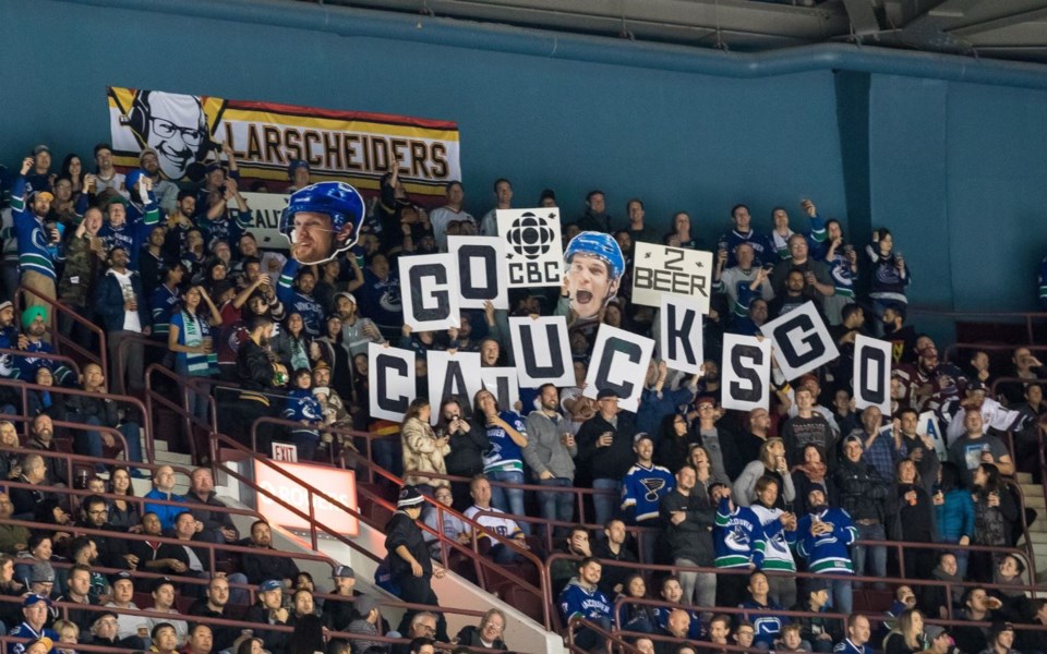 Occupying sections 325 and 326 at Rogers Areana, the Larscheiders fan club brings much-appreciated e