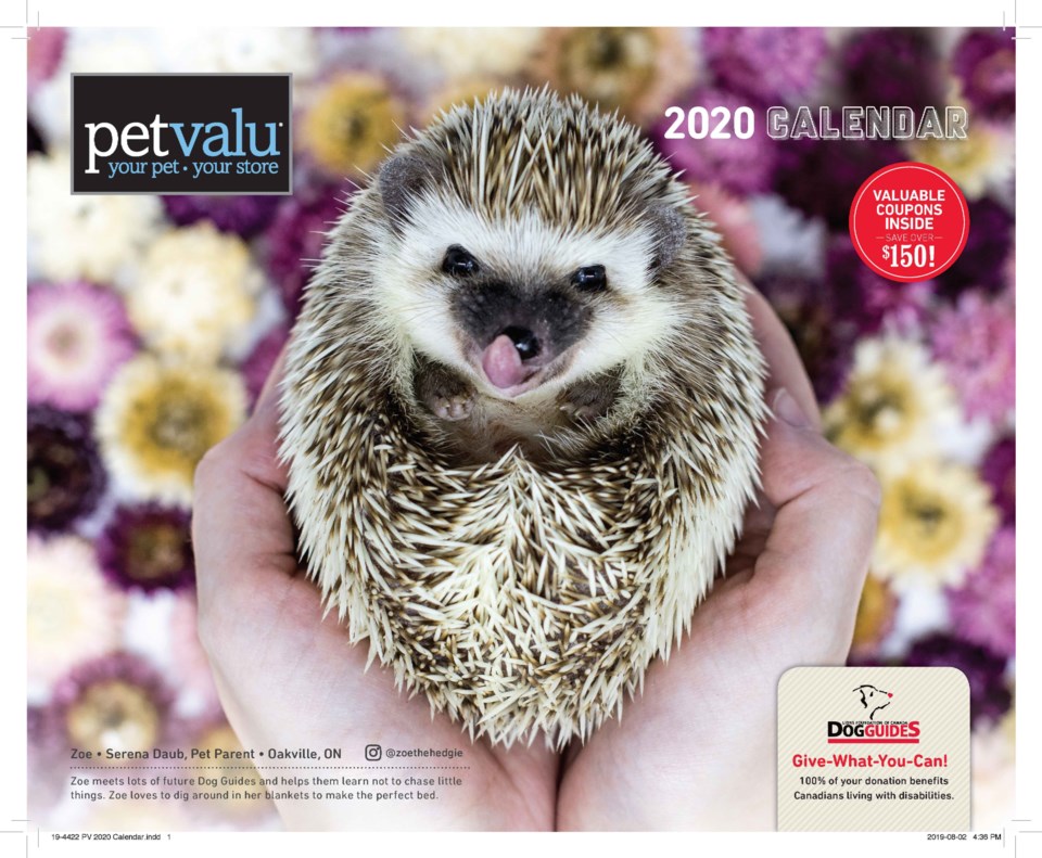 100% of the calendar's proceeds will go to the Lions Foundation of Canada Dog Guides