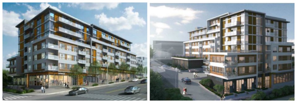 Renderings of building proposed for 2543 to 2583 Renfrew Street and 2895 East 10th Avenue.