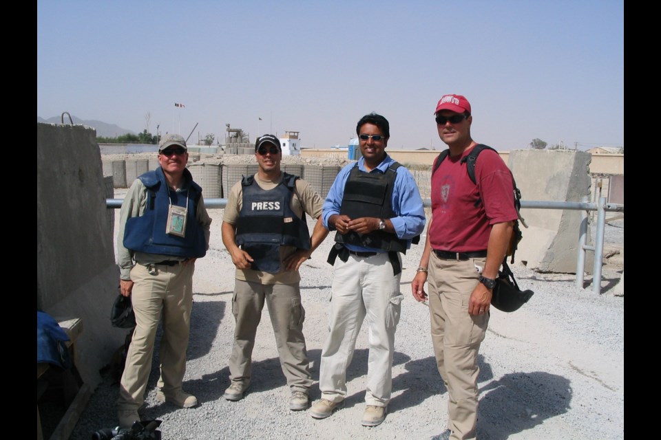 MLA Jas Johal, second from the right, was a journalist at the time and recalls his time with Capt. Dawe.