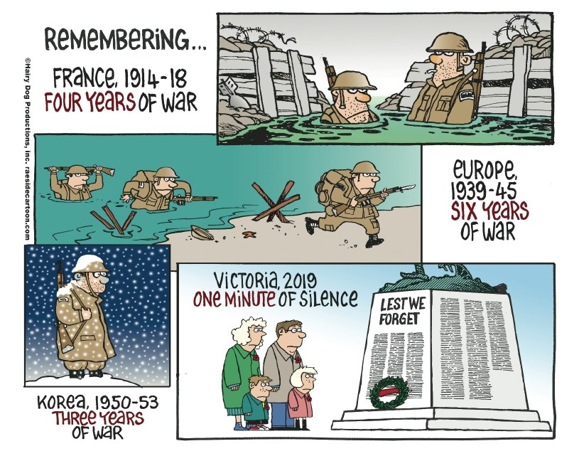 Adrian Raeside, Remembrance cartoon, Nov. 10, 2019