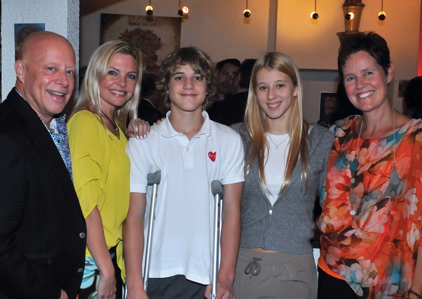 Bob Kirstiuk, with wife Nickole, son Hudson, daughter Avery and Camp Kerry executive director Dr. Heather Mohan.