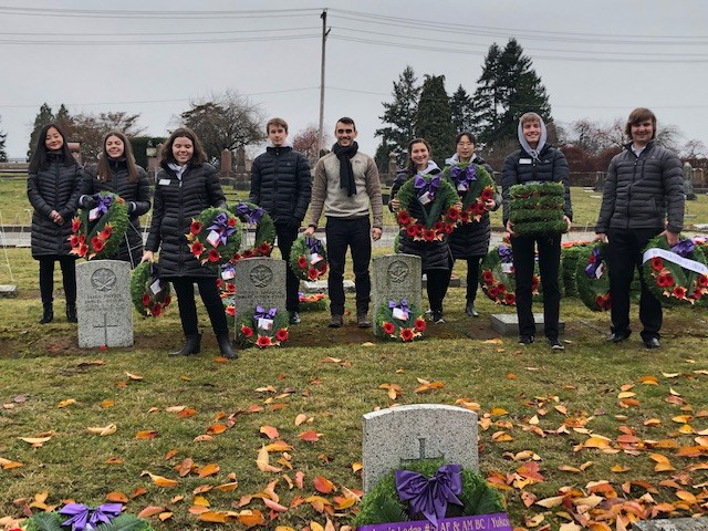 Members of the New Westminster Youth Ambassador Team lent a hand around town on Remembrance Day.