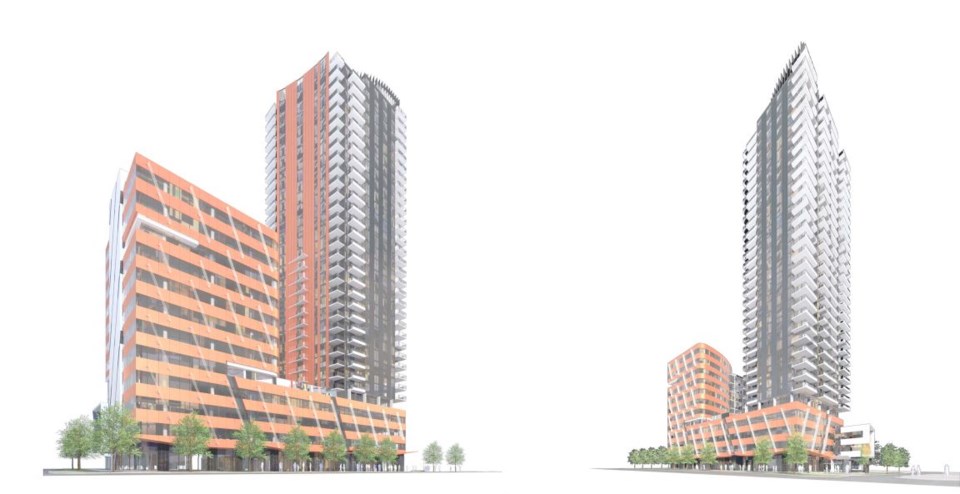 Depiction of project proposed for 5812 to 5844 Cambie St. Renderings IBI Group