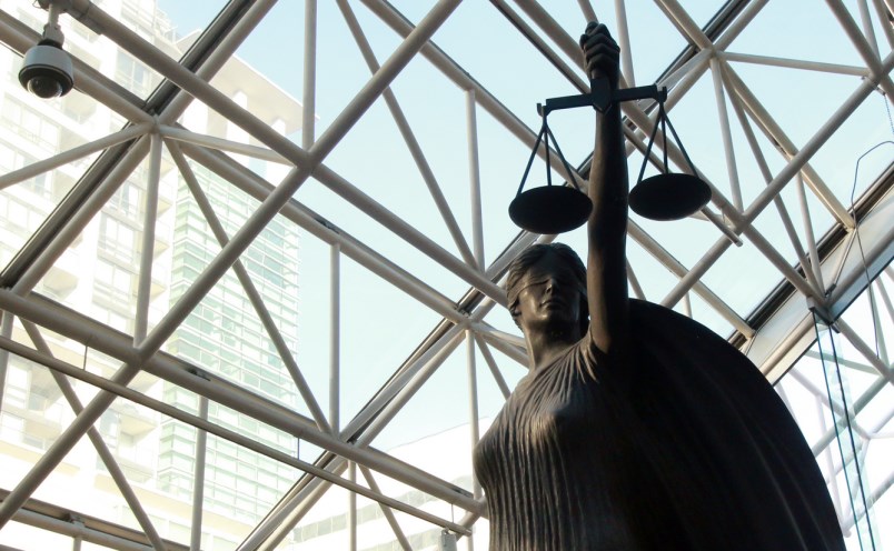 Scales of justice at BC Supreme Court