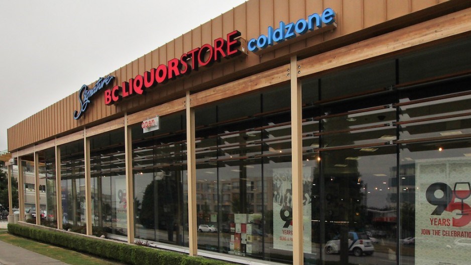 Government run liquor stores, such as this one on Cambie Street in Vancouver, will soon start providing customers with paper bags, instead of plastic ones. Photo Rob Kruyt