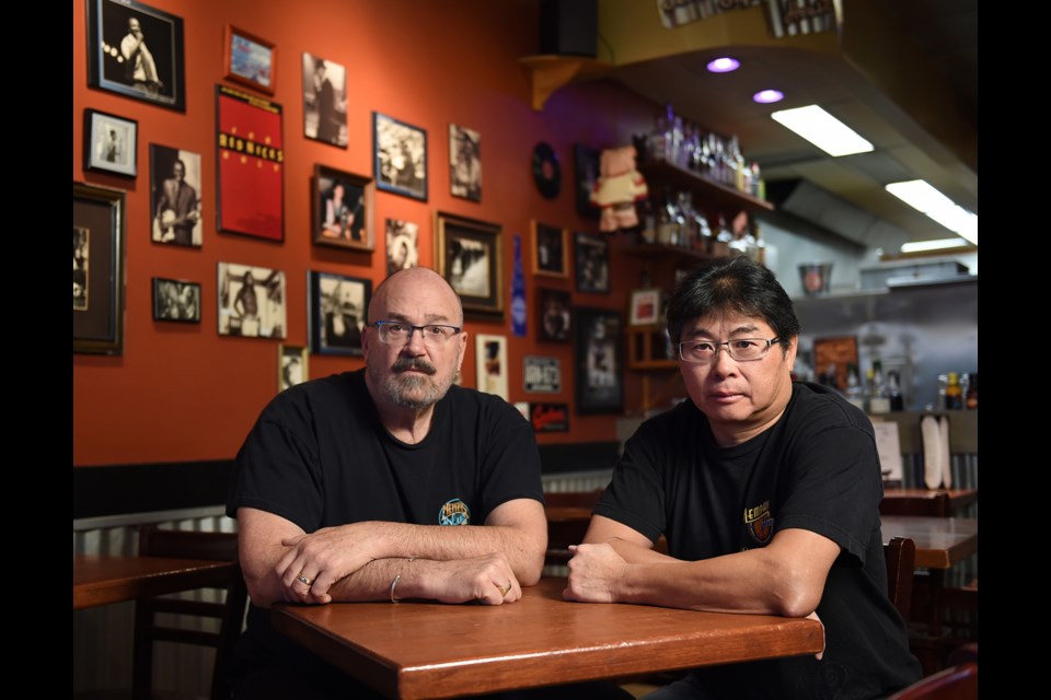 Park Heffelfinger and George Siu inside Memphis Blues on Broadway. Photo Dan Toulgoet