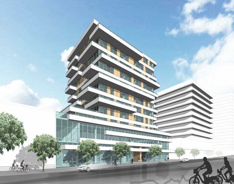 The development proposal is for a site at 8655 Granville St.. Rendering GBL Architects