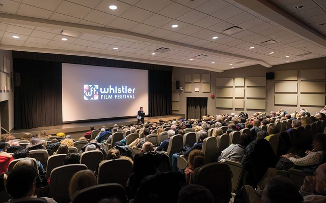 Paul Gratton, director of programming for the Whistler Film Festival, addresses the audience before